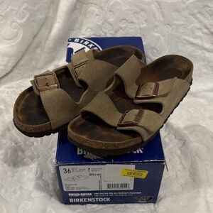 Birkenstock Arizona Tan Sandals with Adjustable Straps